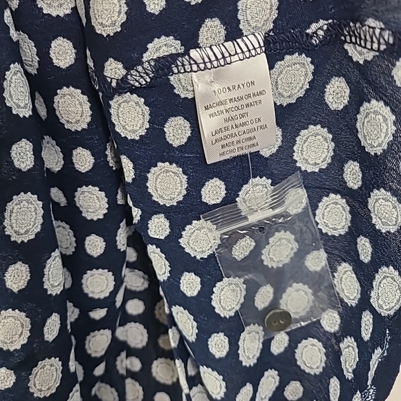 NEW Cozy Co Boho Anthro Geometric Navy BlueTiered Skirt Dress Size M NWT - Picture 6 of 8